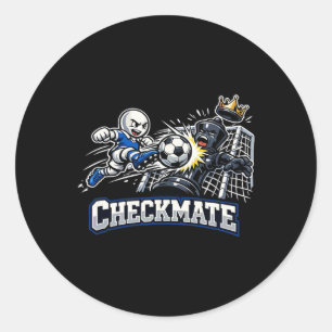 Sticker Rond Stratégie de jeu d'échecs de football Roi contre p