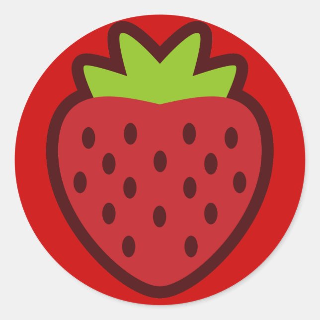 STICKER ROND STRAWBERRY (Devant)