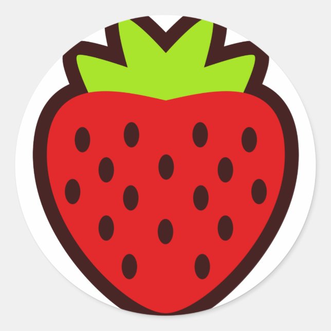 STICKER ROND STRAWBERRY (Devant)