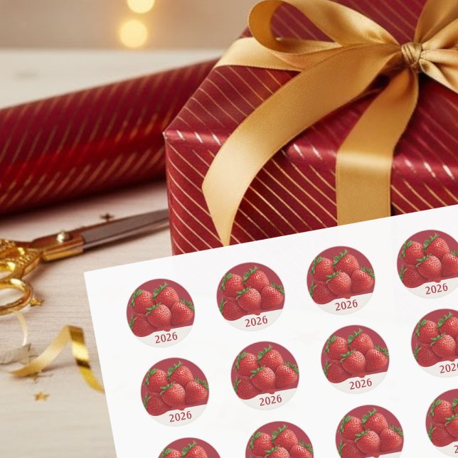 Sticker Rond Strawberry New Year's Eve Party (Créateur téléchargé)