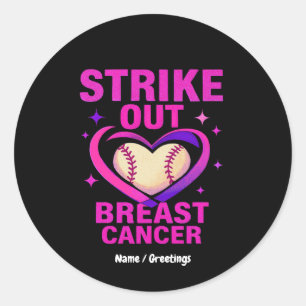 Sticker Rond Strikeout Sensibilisation au cancer du sein Violen