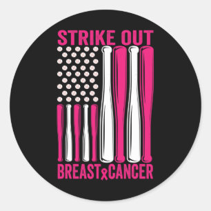 Sticker Rond Striout Breast Cancer Sensibilisation Softball Us 