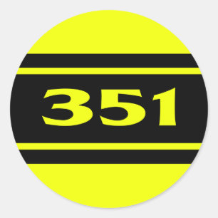 Sticker Rond Stripes de course noire jaune 351 Moteur