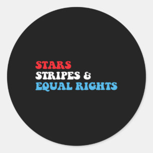 Sticker Rond Stripes Et Égalité Des Droits 4 Juillet Femmes Pat