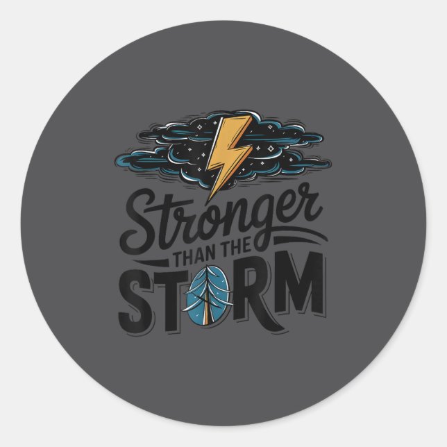 Sticker Rond Stronger Than The Motivational Insrational Sitive  (Devant)