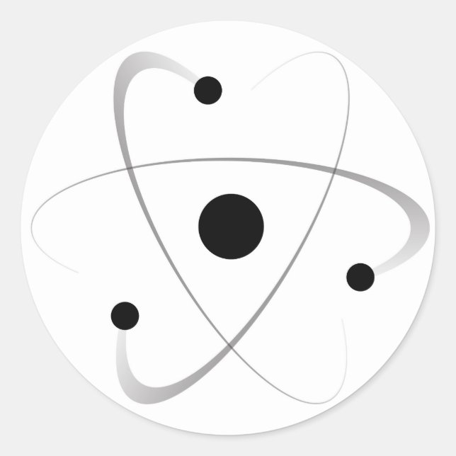 Sticker Rond Structure de masse atomique (Devant)