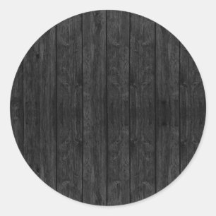 Sticker Rond Structure de texture murale en bois noir