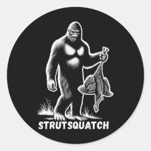 Sticker Rond Strutsquatch Bigfoot Sasquatch Drôle Jeunesse Turq