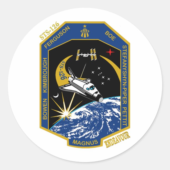 Sticker Rond STS 126 Endeavour (Devant)