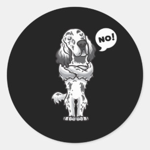 Sticker Rond Stubborn Anglais Setter Dog drôle