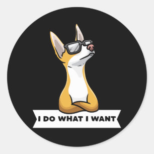 Sticker Rond Stubborn Podenco