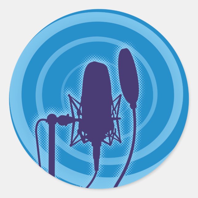 Sticker Rond Studio microphone (Devant)