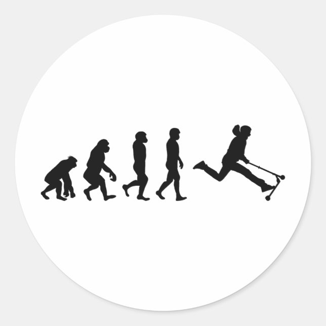 Sticker Rond Stunt Scooter Freestyle Scootering Evolution de Ri (Devant)