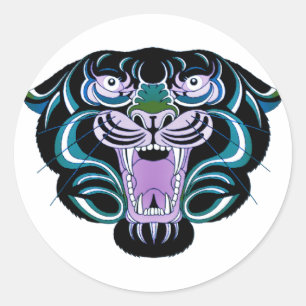 Sticker Rond Style 2 de tigre