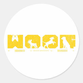 Sticker Rond Style aboyant pour les amoureux des canidés