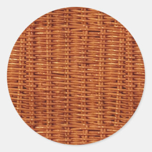 Sticker Rond Style campagnard en osier Brown rustique de panier