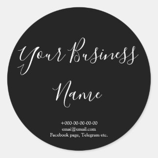 Sticker Rond Style Chalkboard élégant fait main