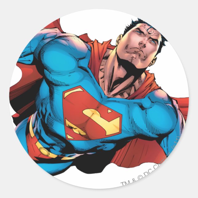 Sticker Rond Style de bande dessinée Superman (Devant)