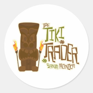 Sticker Rond Style de base Tiki Trader