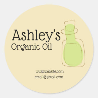 Sticker Rond Style de conception d'huile biologique personnalis