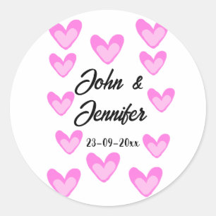 Sticker Rond style de texte simple et blanc mariage