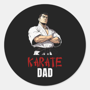 Sticker Rond Style frappant pour les super papas d'arts martiau