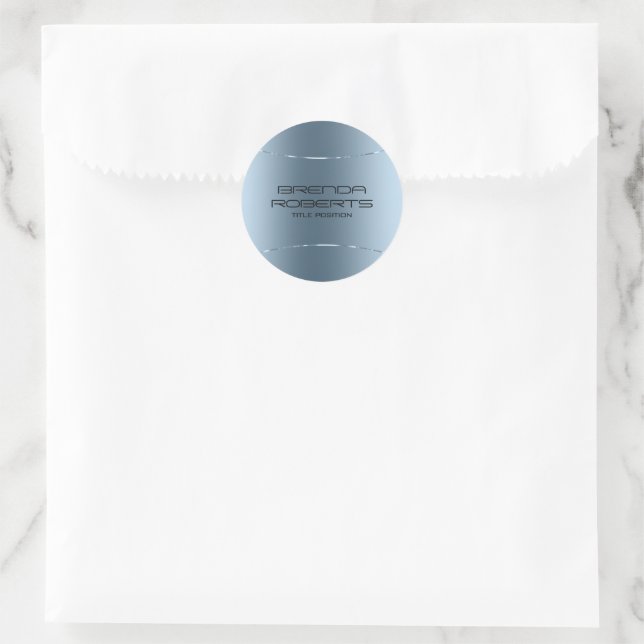 Sticker Rond Style métallique bleu acier inoxydable (Sac)
