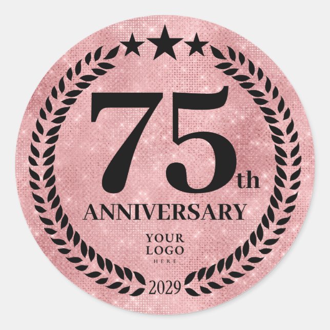 Sticker Rond Style Parties scintillant rose Logo d'entreprise 7 (Devant)