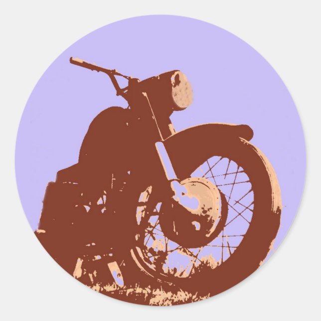 Sticker Rond Style rétro moto vintage (Devant)