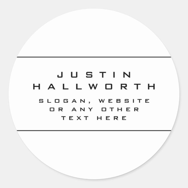 Sticker Rond Style unique noir et blanc (Devant)