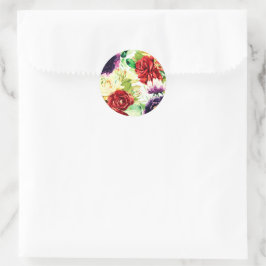 Sticker Rond Style vintage Grandes aquarelles