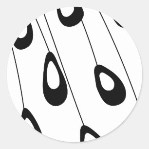 Sticker Rond Stylisé Peacock Feather Moderne Enveloppe Sceau