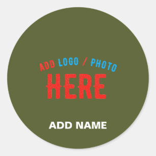 STICKER ROND STYLISH MODERNE ARMÉE VERT VÉRIFIÉ MARQUE