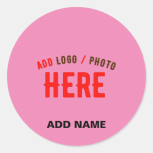 STICKER ROND STYLISH MODERNE PERSONNALISABLE ROSE VÉRIFIÉ MARQU