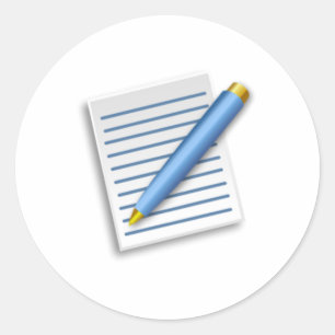 Sticker Rond Stylo et Bloc-notes