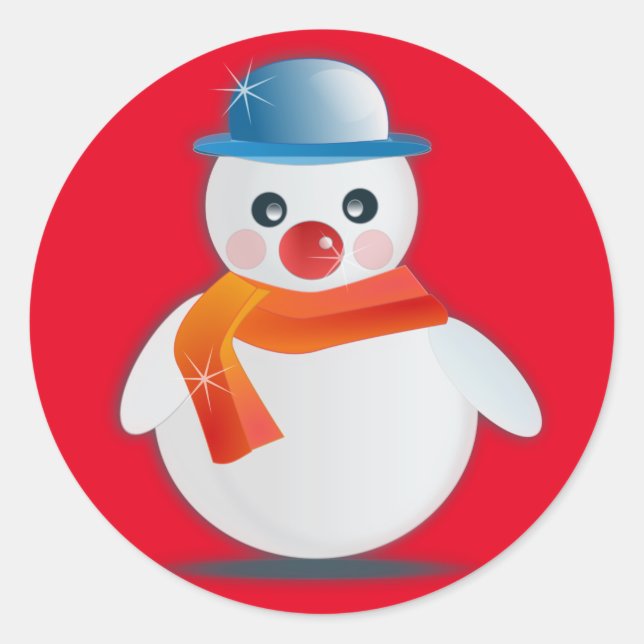 Sticker Rond Suave Snowman (Devant)