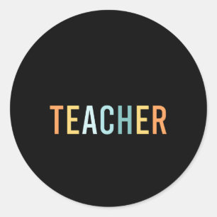 Sticker Rond Substitut enseignant enseignant Sous-enseignant Re