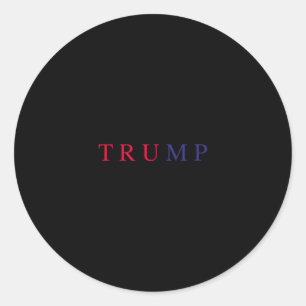 Sticker Rond Subtil Trump Rouge Blanc Bleu Usa Patriotique Trum