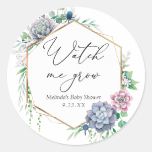 Sticker Rond Succulent Regardez-moi grandir la préférence Pla
