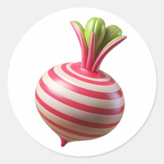 Sticker Rond Sucre de canne bébé betteraves en plastique 3D - r
