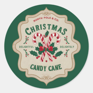 Sticker Rond Sucre de canne de Noël festif