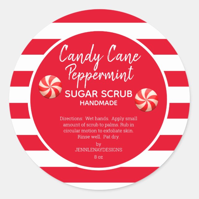 Sticker Rond Sucre de canne Peppermenthe do-it-yourself sucre (Devant)