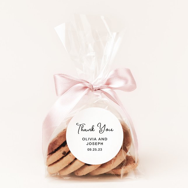 Sticker Rond Sucré et capricieux | MERCI MARIAGE (A sweet and whimsical thank you sticker for your wedding favors)