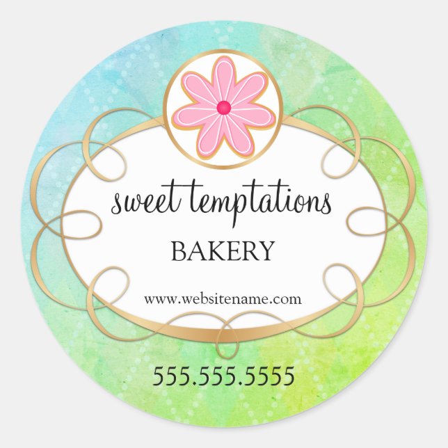 Sticker Rond Sucre Iced Boulangerie de biscuits Emballage (Devant)