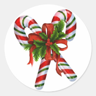 Sticker Rond Sucres de canne blanc rouge et vert