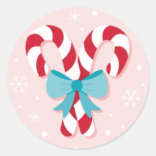 Sticker Rond Sucres de canne doux et vaches Noël
