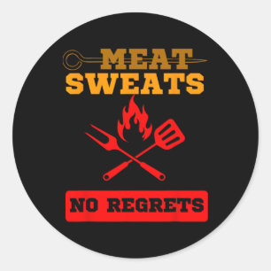 Sticker Rond Sucres de viande amusants Pas de Regrets