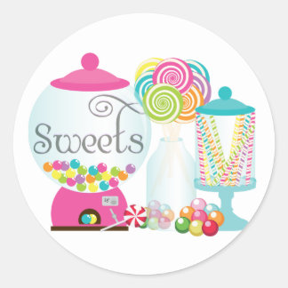Sticker Rond Sucres pour Dessert Table Traitements Bubblegum Ar