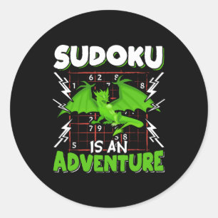 Sticker Rond Sudoku est un amoureux du casse-tête