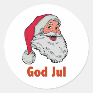 Sticker Rond Suédois/Norvégien Père Noël